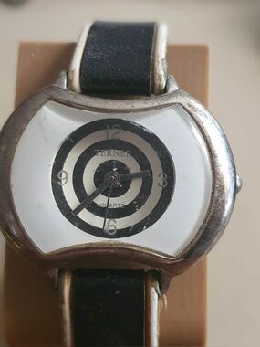 🦋10/$20🦋 Bijoux Terner Silver/White Leather Bullseye Women's Watch
